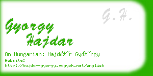 gyorgy hajdar business card